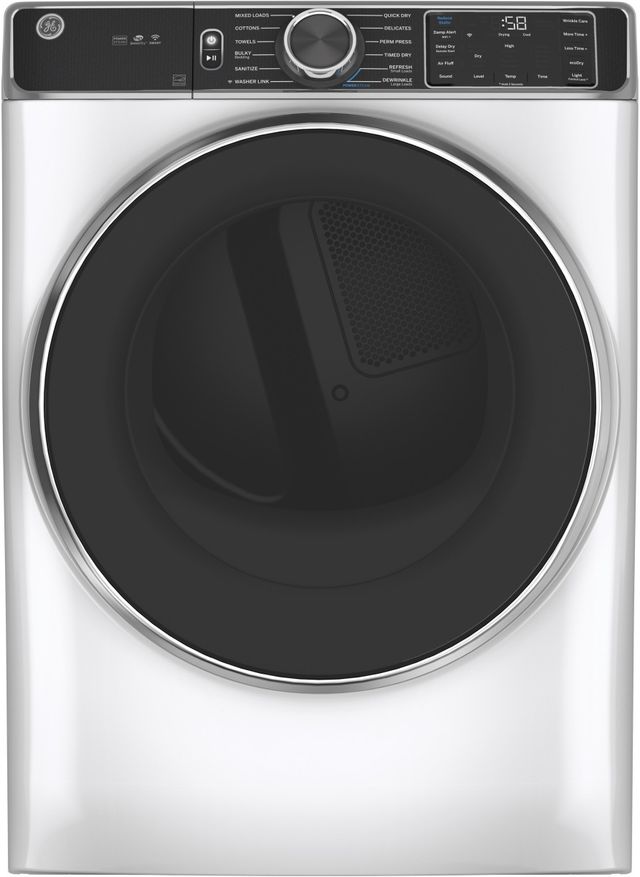 GE® 7.8 Cu. Ft. White Smart Front Load Electric Dryer-0