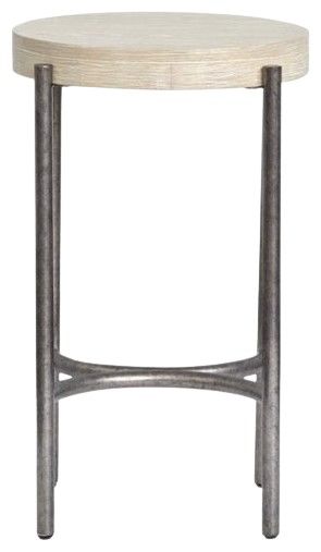 Magnussen Home® Jennings Edgecomb Gray Accent Table with Weathered Antique Nickel Base-1