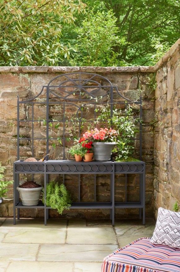 Lane Venture® Winterthur Estate Obsidian Black Outdoor Trellis-2