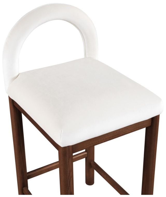 Meridian Furniture Conrad Brown Walnut/Cream Upholstered Counter Stool-4