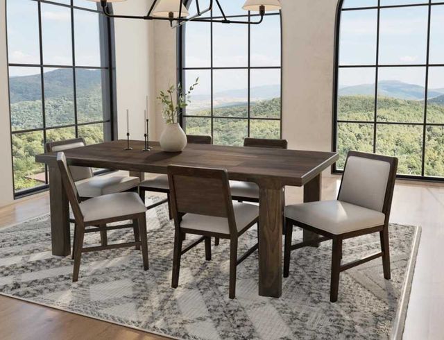 International Furniture Direct Dark Mezquite Black Dining Table-1