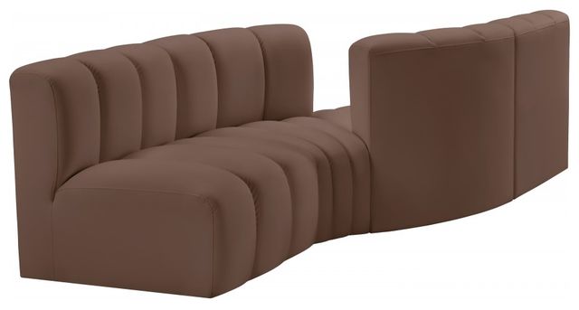 Meridian Furniture Arc 4-Piece Brown Vegan Leather Sectional-0