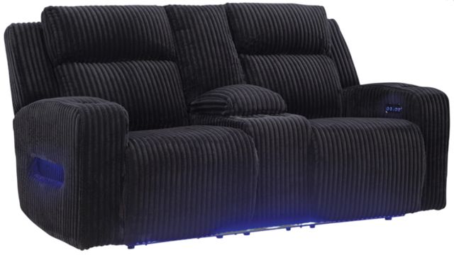 Signature Design by Ashley® Forest Lake Black Power Reclining Loveseat with Console and Adjustable Headrest-0