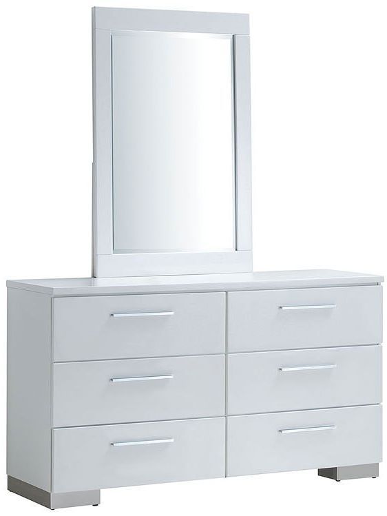 Furniture of America® Christie White Five Piece Queen Platform Bedroom Set-2