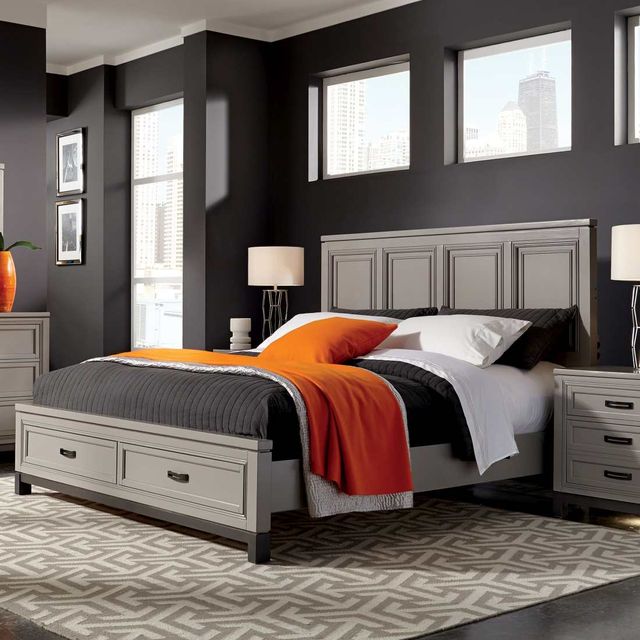 Aspenhome® Hyde Park Gray Paint King/Cal King Storage Footboard-2