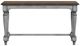Flexsteel® Plymouth Distressed Graywash Sofa Table with Medium Brown Top-1