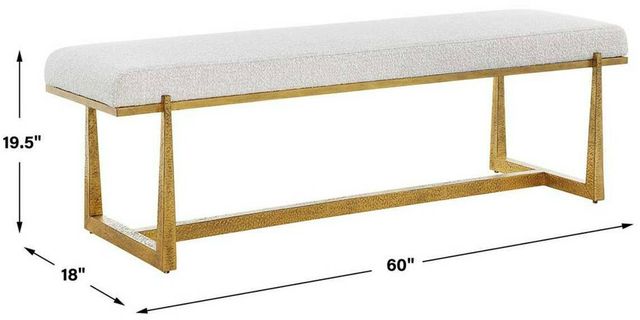 Uttermost® Midas Antique Gold/Driftwood Accent Bench-2