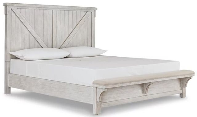Signature Design by Ashley® Brashland 5-Piece White California King Panel Bed Set-1