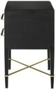 Currey & Company Verona Black Lacquered Linen Nightstand-2
