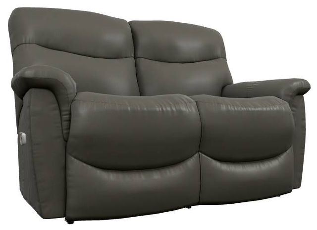 La-Z-Boy® James Charcoal Leather Power Reclining Loveseat with Headrest and Lumbar-0