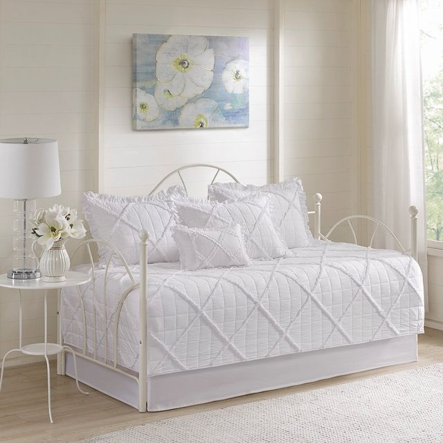 Olliix by Madison Park 6 Piece White Rosie Reversible Daybed Cover Set-0