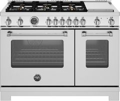 Bertazzoni Master Series 48" Fingerprint Resistant Stainless Steel Pro Style Dual Fuel Range