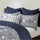 Olliix by INK+IVY Navy King/California King Ellipse Cotton Jacquard Duvet Cover Set-1