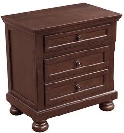 Mazin Furniture Begonia Cherry Brown Nightstand-1