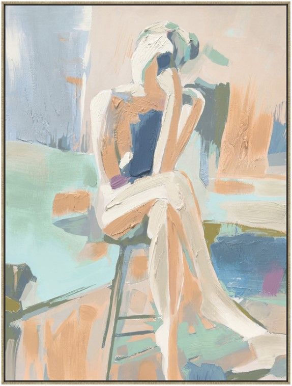 Classy Living Pastel Muse in Contemplation Wall Art-0