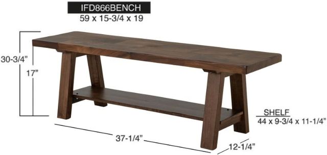 International Furniture Direct Parota Brown Bench-2