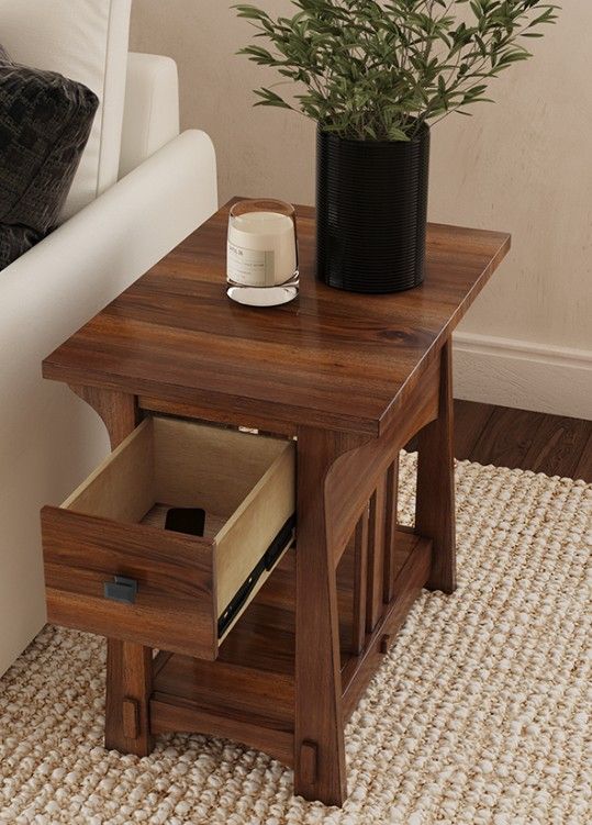 A-America® Eldora Saddle Brown Side Table-3