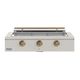 Caliber™ Rockwell Social 48" 3-Burner Antique White Built-In Liquid Propane Grill with Gold Hardware-0