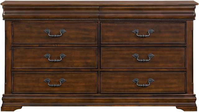 Elements International Northridge Cherry Dresser and Mirror Set-2