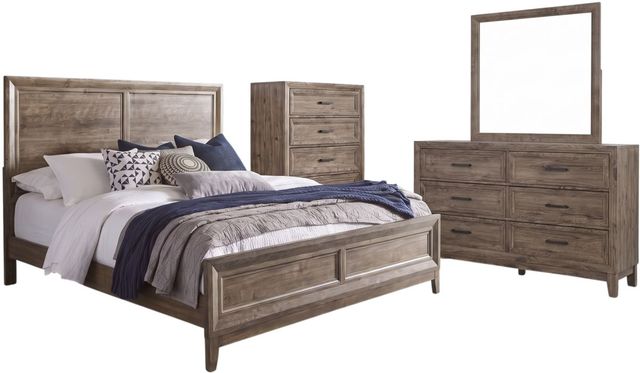 Liberty Furniture Ridgecrest 4-Piece Cobblestone California King Panel Bedroom Set-0