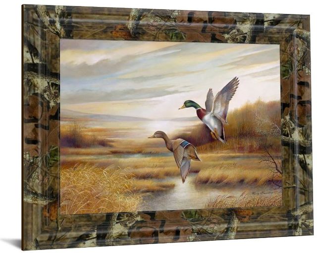 Classy Art Mallards by Ruanne Manning and Mossy Oak Native Living Framed Print-1