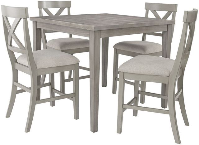 Signature Design by Ashley® Parellen 5-Piece Gray Counter Height Dining Set-0