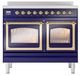 Ilve® Nostalgie II Noblesse 40'' Midnight Blue Pro Style Induction Range with Brass Trim-1