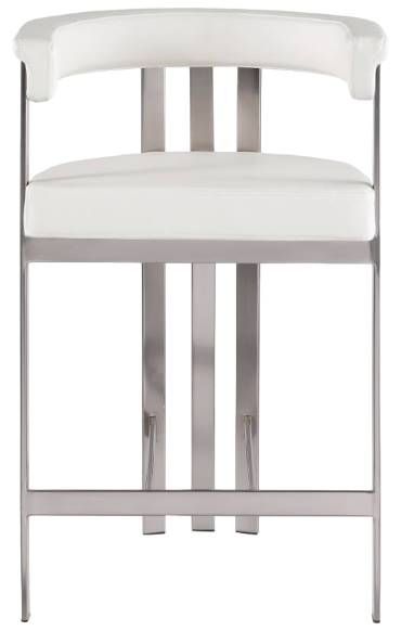 Meridian Furniture Marcello Cream/Brushed Chrome Counter Stool-1