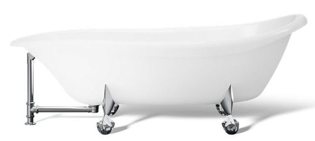  KOHLER® Birthday Bath® White 72" x 37.5" Freestanding Bath-3