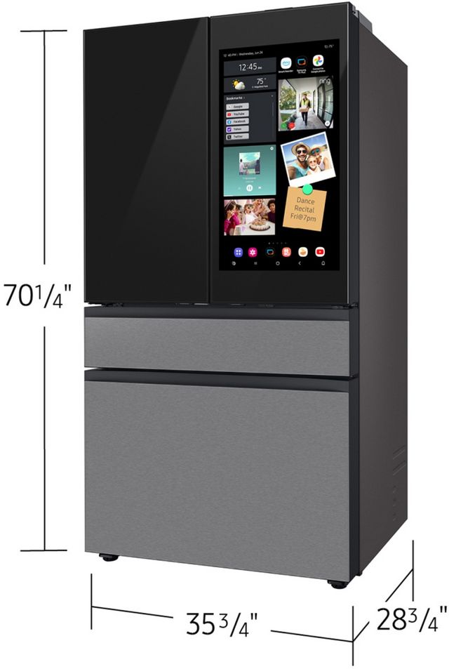 Samsung Bespoke 36 in. 22.5 Cu. Ft. Charcoal Glass and Stainless Steel Counter Depth French Door Refrigerator with AI Family Hub™+ &  AI Vision Inside™-11