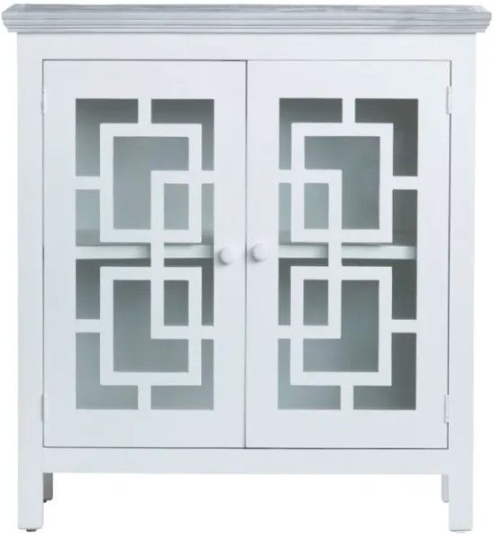 Crestview Collection Trestle White Cabinet-1