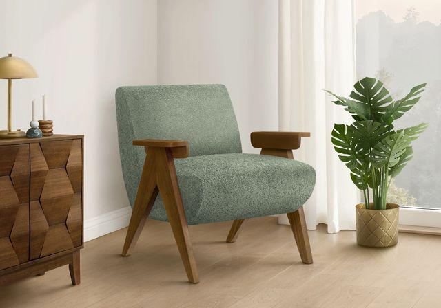 Monarch Specialties Inc. Green/Walnut 31" Accent Chair-1