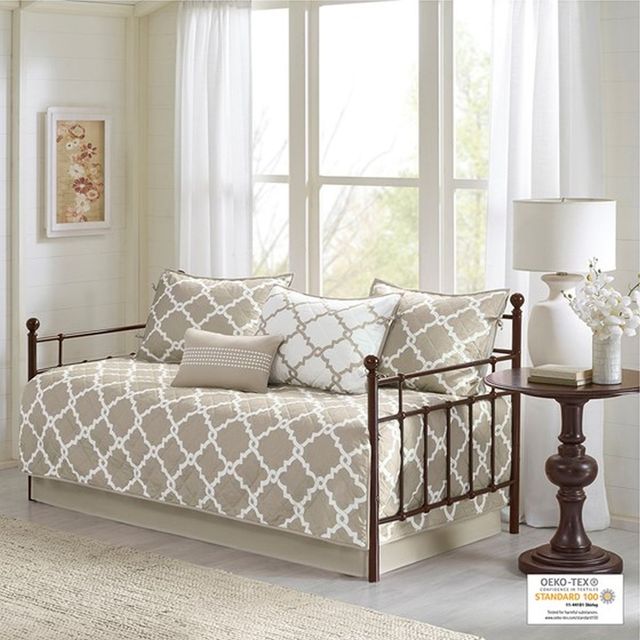 Olliix by Madison Park Essentials Taupe Merritt 6 Piece Reversible Daybed Set-0