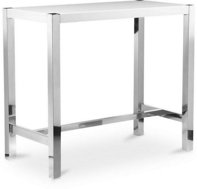 Moe's Home Collection Riva White Bar Table with Stainless Steel Base-0
