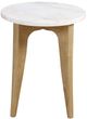 Bernards Tapestry Beige Accent Table with White Marble Top-2
