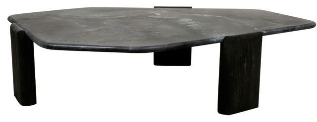 Home Trends & Design Breton Lava Coffee Table with Dark Walnut Base-2