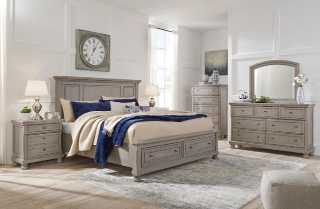 Signature Design by Ashley® Lettner Light Gray King Storage Panel Bed-3