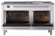 Ilve® Nostalgie II Noblesse 60'' White Pro Style Dual Fuel Range with Chrome Trim-2