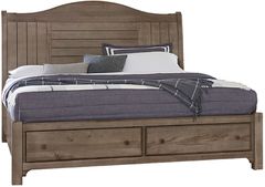 Vaughan-Bassett Cool Farmhouse Grey Queen Storage Sleigh Bed