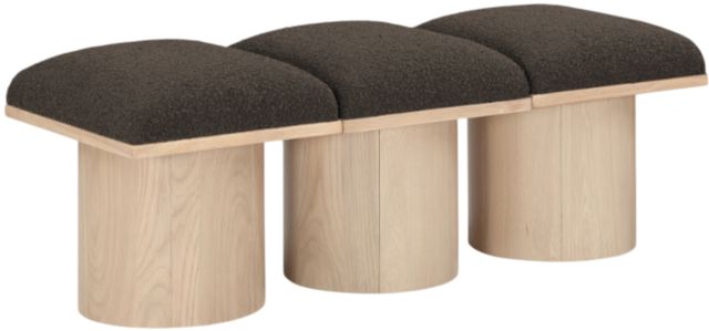 Meridian Furniture Pavilion 3-Piece Brown/Natural 47" Modular Bench Set-0