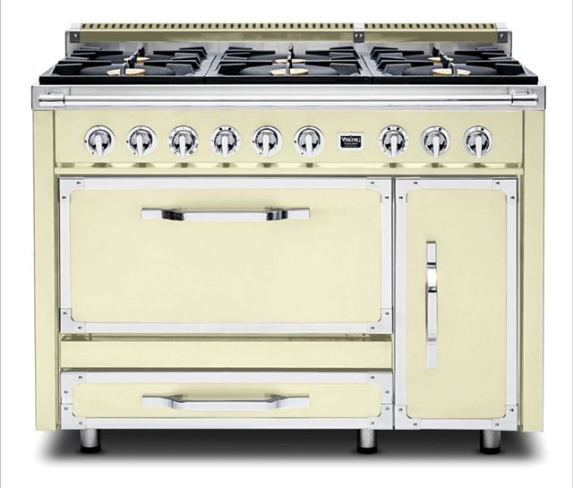 Viking® Tuscany 48" Vanilla Cream Dual Fuel Pro-Style Dual Fuel Natural Gas Range-0