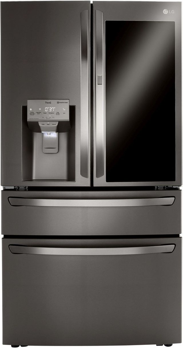 LG 36 in. 22.5 Cu. Ft. PrintProof™ Black Stainless Steel Smart Wi-Fi Enabled Counter Depth French Door Refrigerator with CraftIce™-2