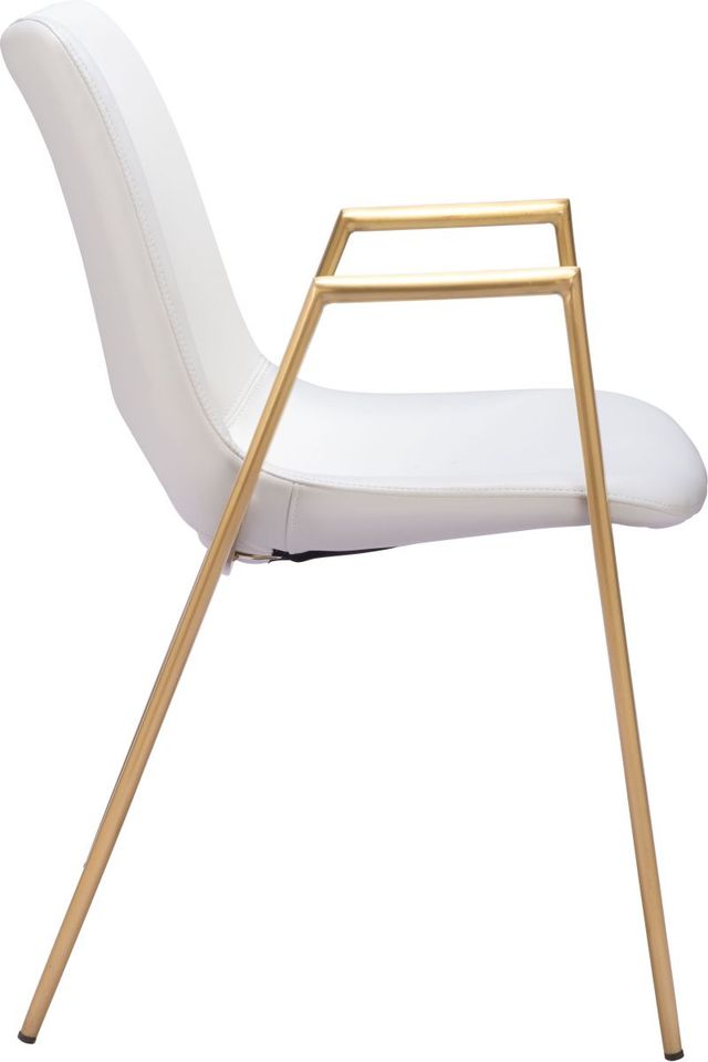 Zuo® Modern Desi White/Gold Dining Chair-1