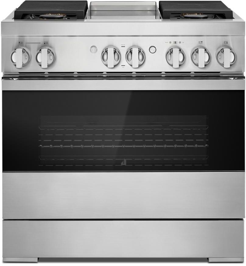 JennAir® Noir™ 36" Stainless Steel Pro Style Dual Fuel Natural Gas Range