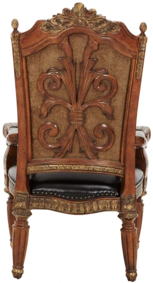 Michael Amini® Villa Valencia Black/Classic Chestnut Arm Chair-2