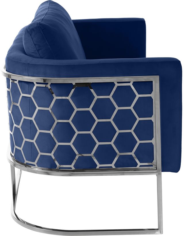 Meridian Furniture Casa Navy/Chrome Velvet Loveseat-2
