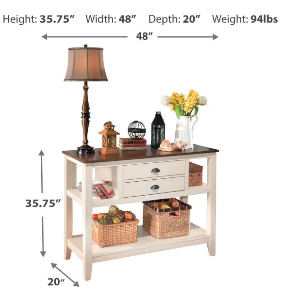 Brown/Cottage White Dining Server - FLAWED-2