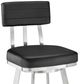 Armen Living Benjamin Black/Brushed Stainless Steel Bar Stool-4