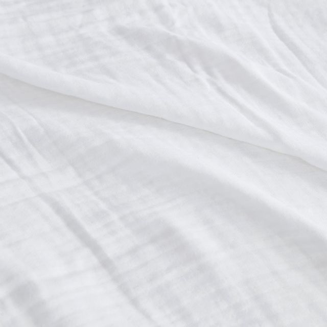 Olliix by Clean Spaces Gauze White Full/Queen 100% Cotton Lightweight Blanket-1