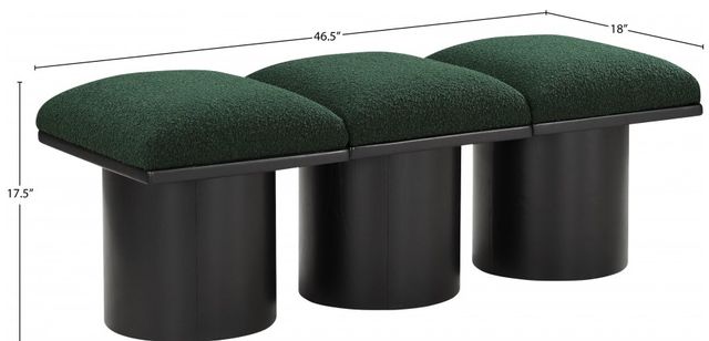 Meridian Furniture Pavilion 3-Piece Green/Black 47" Modular Bench Set-2